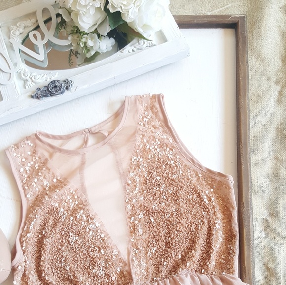 Dusty Rose beaded top Dress - Picture 2 of 6